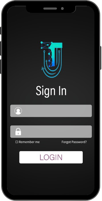 Mobile app login screen UI